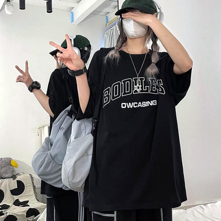 ブラック | BODILESSロゴオーバーサイズＴシャツ | SHEENA 