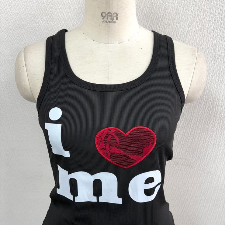 I love me レースハートロゴタンクトップ[品番：SHNW0012648]｜SHEENA
