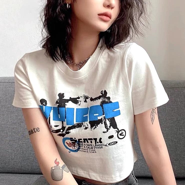 グラフィックロゴプリントコンパクトTシャツ[品番：SHNW0012685