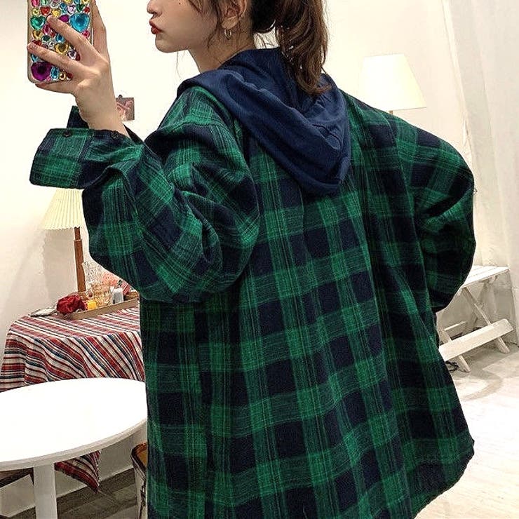 【秋冬新作】フード付きチェックシャツ | SHEENA  | 詳細画像17 