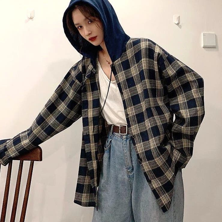 【秋冬新作】フード付きチェックシャツ | SHEENA  | 詳細画像4 