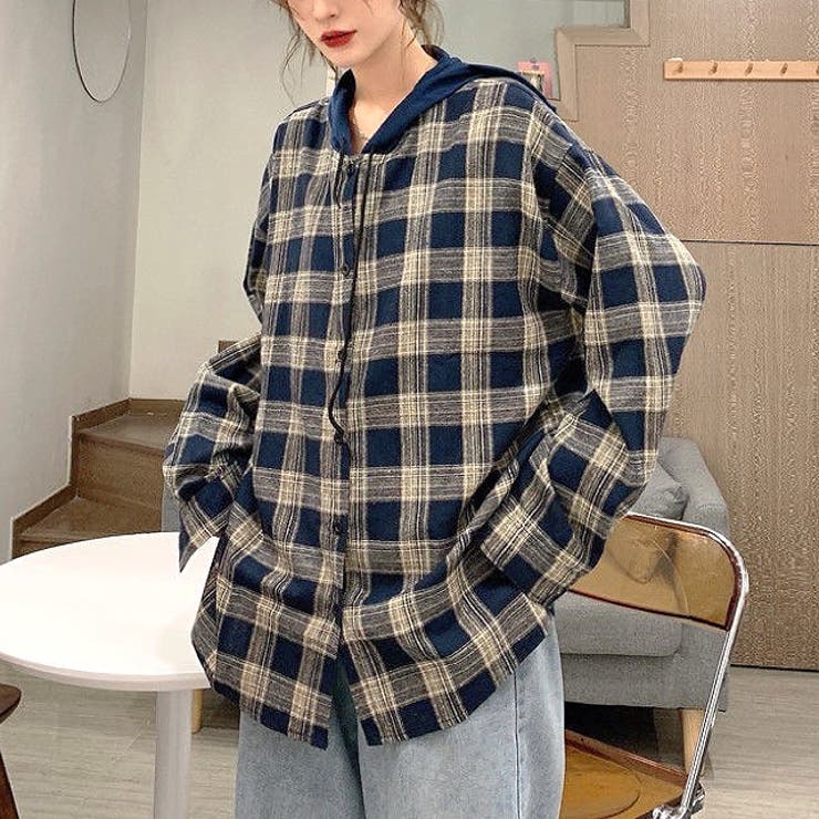 【秋冬新作】フード付きチェックシャツ | SHEENA  | 詳細画像7 