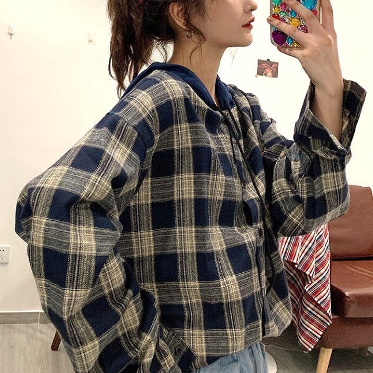 【秋冬新作】フード付きチェックシャツ | SHEENA  | 詳細画像9 