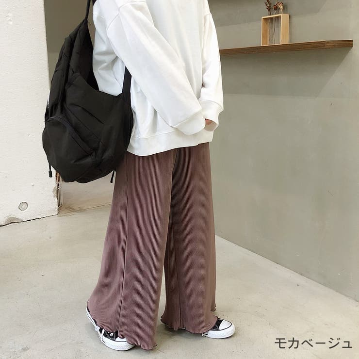 カットプリーツワイドパンツ パンツ ボトムス[品番：SHNW0002598