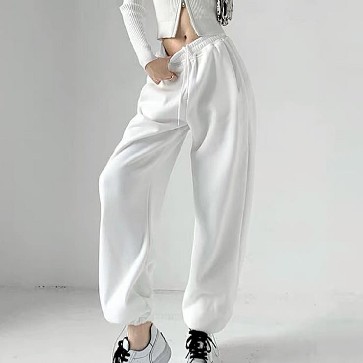 ウエストゴム裾ドロストルーズパンツ 春 夏[品番：SHNW0006409