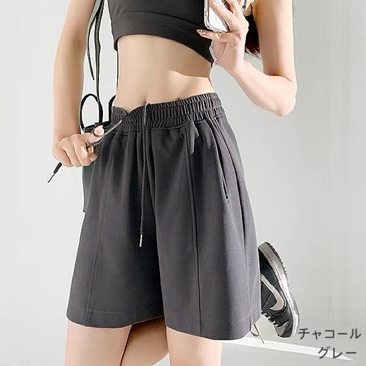 ウエストゴムリラックスカラーショートパンツ 韓国 韓国ファッション