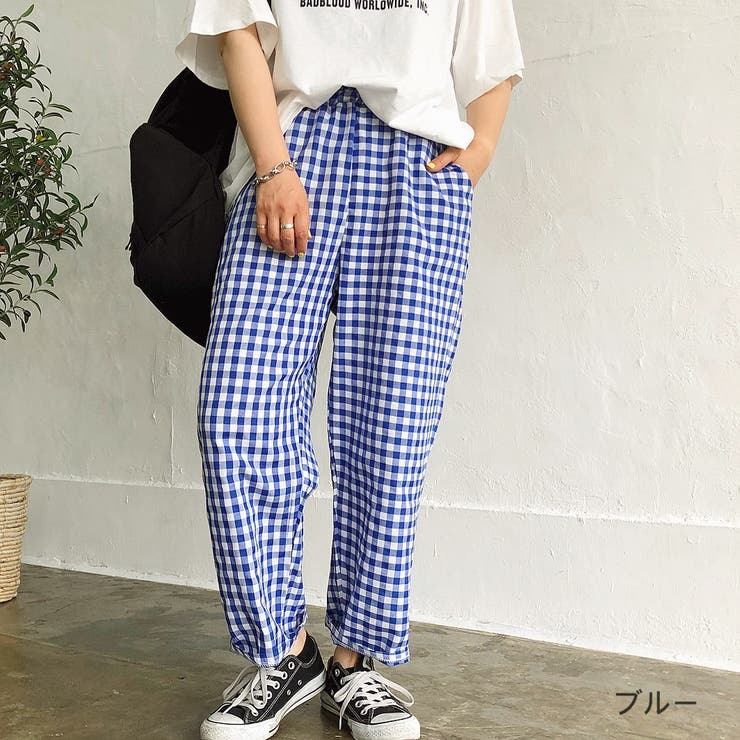 ウエストゴムギンガムチェックパンツ 夏 韓国ファッション[品番：SHNW0007149]｜SHEENA  （シーナ）のレディースファッション通販｜SHOPLIST（ショップリスト）