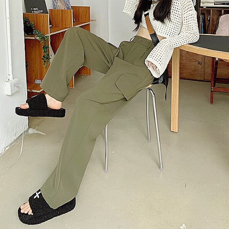 さらテロカーゴポケットパンツ 秋 冬 韓国 韓国ファッション パンツ