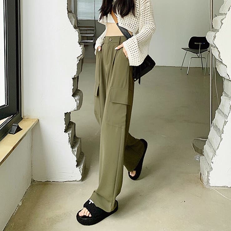 さらテロカーゴポケットパンツ 秋 冬 韓国 韓国ファッション パンツ