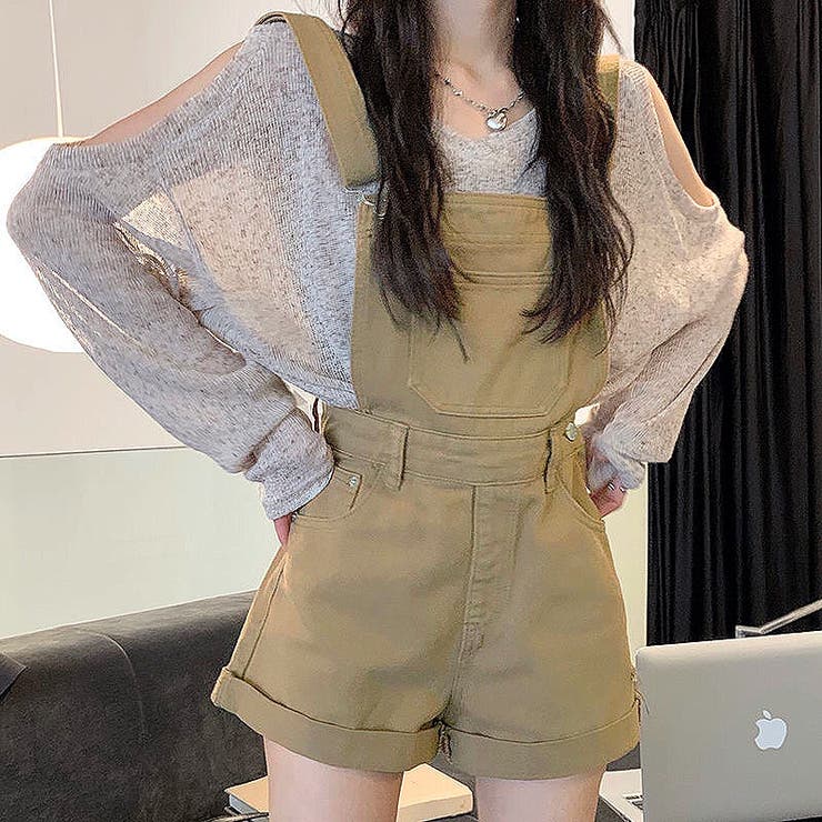 A/P チェルシーショート サロペット ダメージショートサロペット 春 夏[品番：SHNW0008706]｜SHEENA