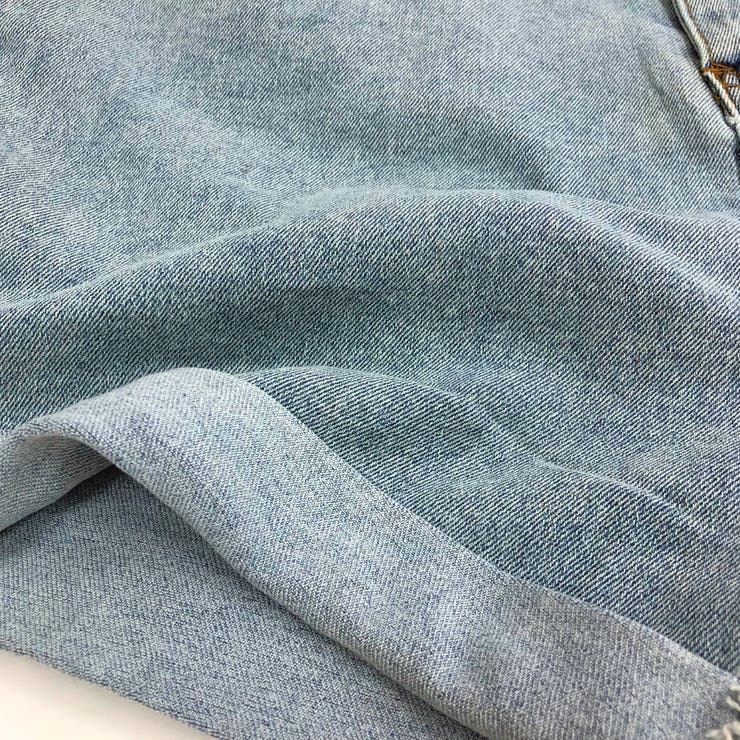 ロールアップデザインデニムショートパンツ 春 夏[品番