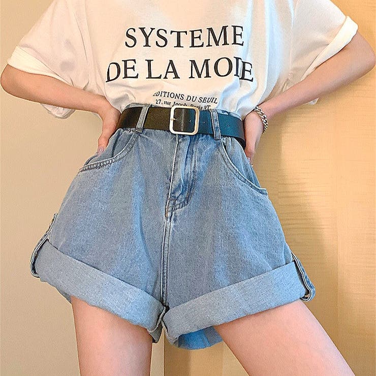 ロールアップ デニムパンツ レディース デニム ハイウエスト