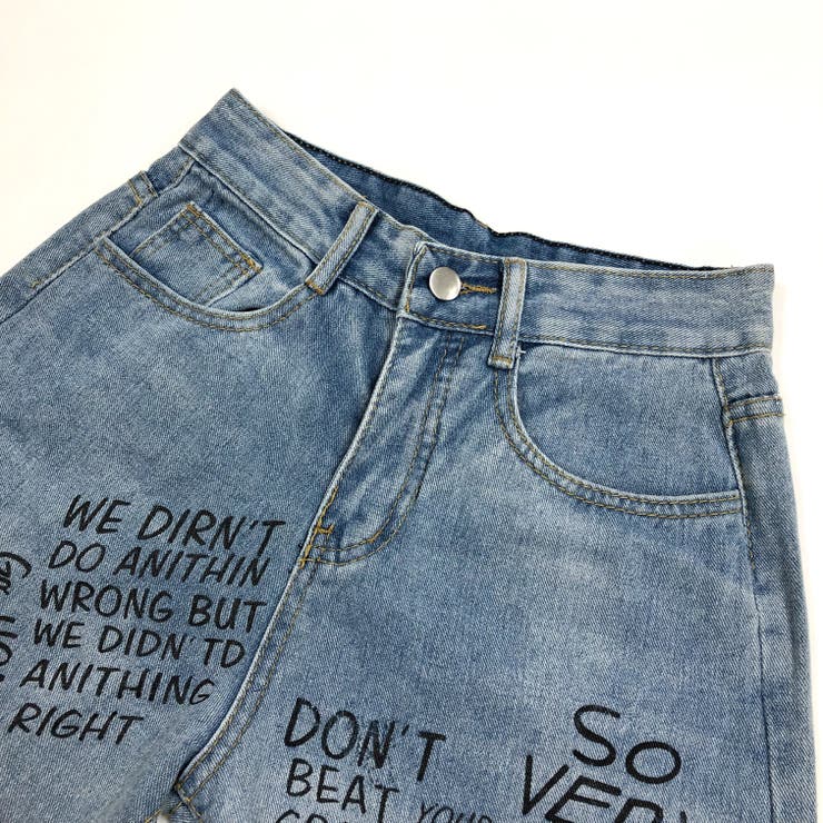レタリングロゴプリントデニムパンツ 春 夏 | SHEENA  | 詳細画像13 