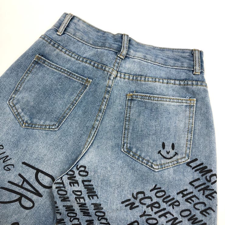 レタリングロゴプリントデニムパンツ 春 夏 | SHEENA  | 詳細画像16 