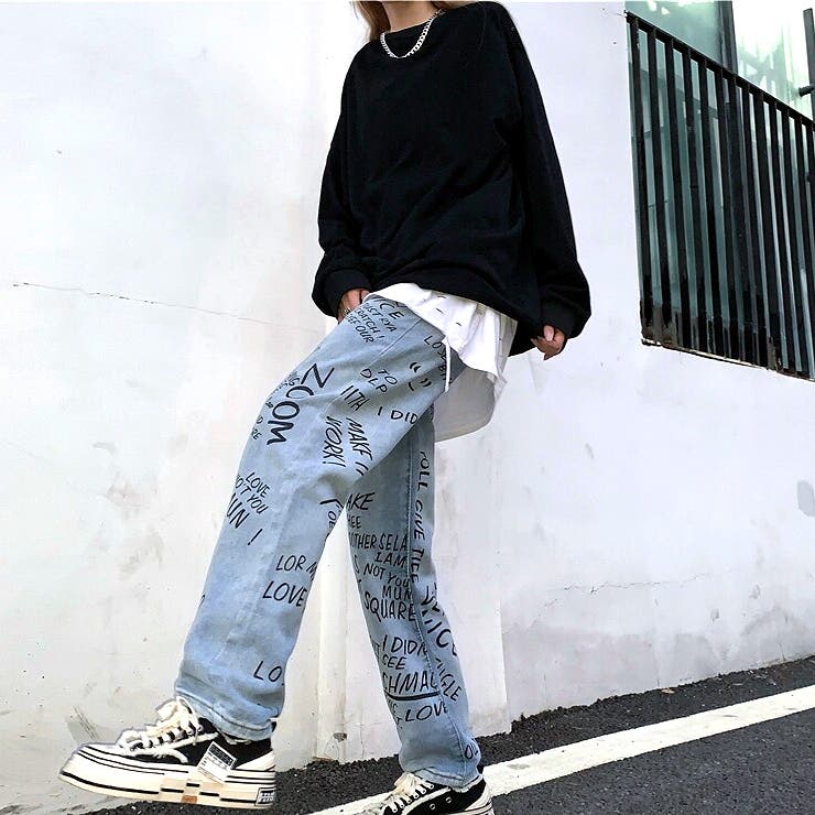 レタリングロゴプリントデニムパンツ 春 夏 | SHEENA  | 詳細画像5 