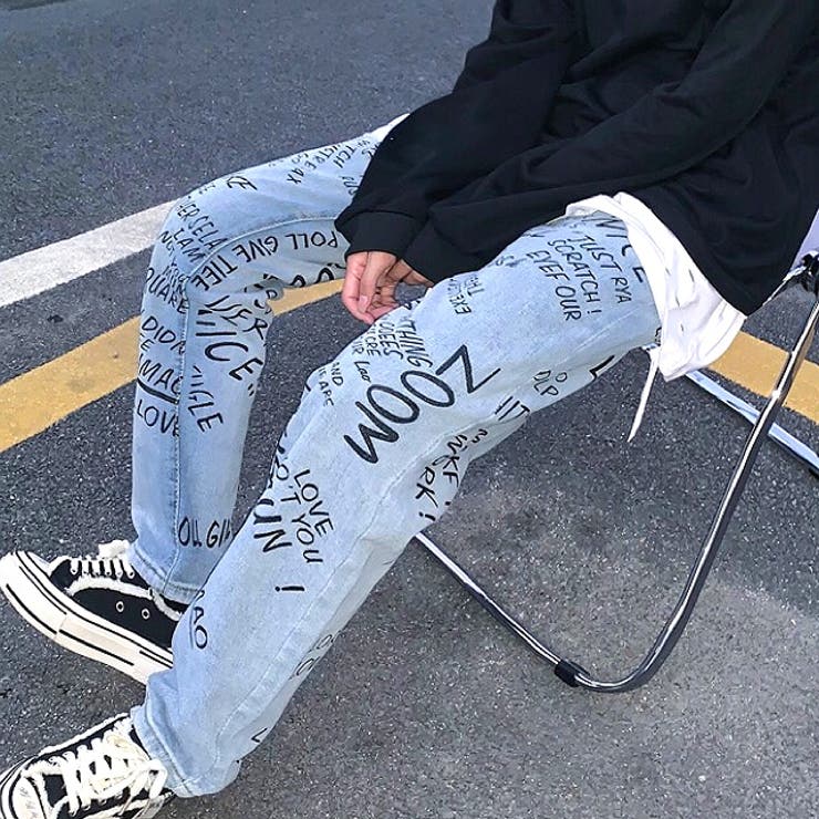 レタリングロゴプリントデニムパンツ 春 夏 | SHEENA  | 詳細画像6 