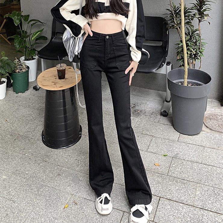 ストレッチデニムフレアパンツ 春 夏[品番:SHNW0010877 ストレッチデニムフレアパンツ 春 夏[品番:SHNW0010877