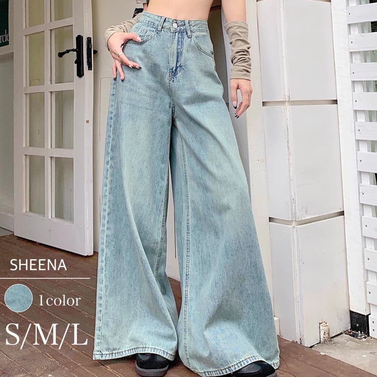 スーパーワイドデニムパンツ 春 夏[品番：SHNW0011255]｜SHEENA
