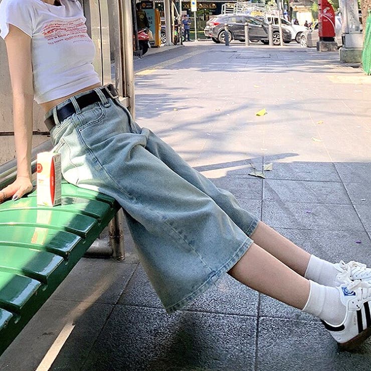 デニムルーズハーフパンツ バミューダパンツ 春 | SHEENA  | 詳細画像14 