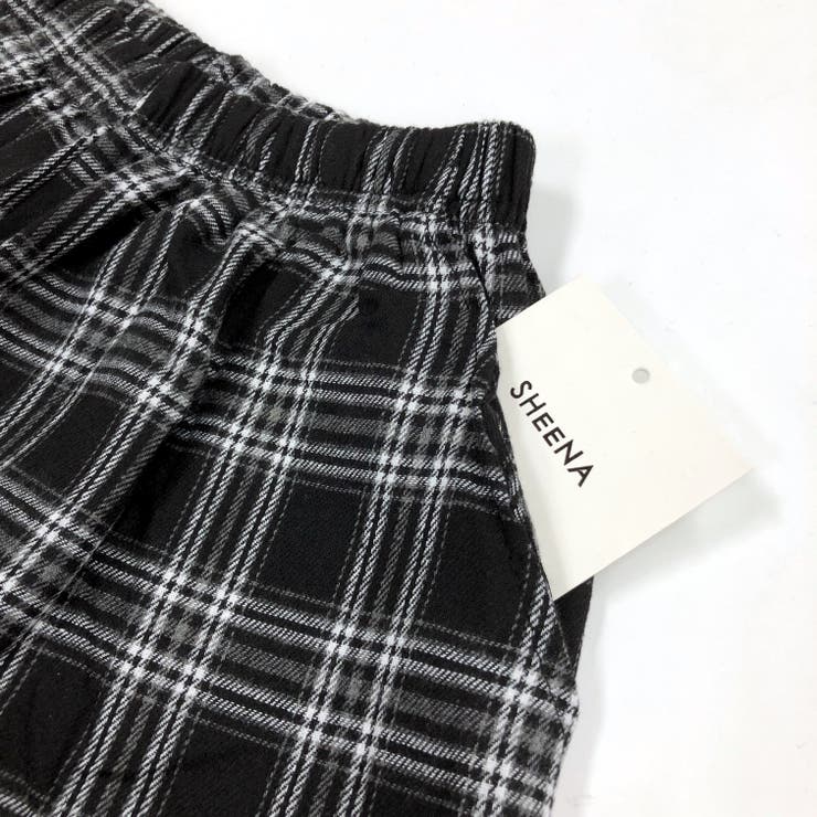チェック柄ワイドイージーパンツ 秋 冬[品番：SHNW0011685
