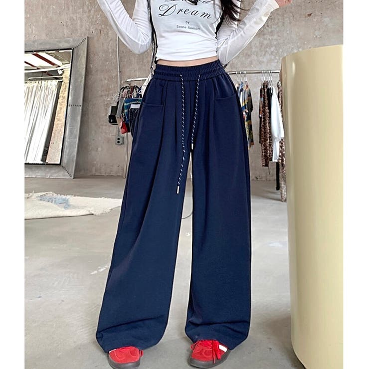 SOWA ワイドパンツ L】【ウォッシャブル】ナイロンワッシャーワイドパンツ(パンツ