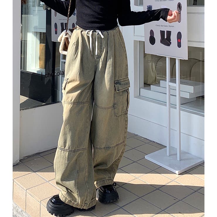 ダークブルー | ヴィンテージデニムワイドイージーパンツ 春 夏 | SHEENA 