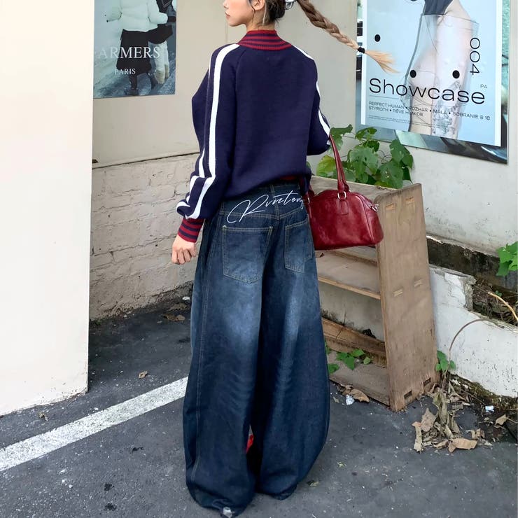 バック刺しゅうロゴルーズワイドデニムパンツ 春 夏 | SHEENA  | 詳細画像10 