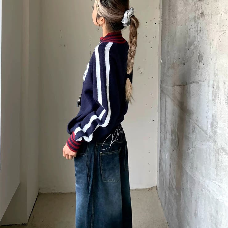 バック刺しゅうロゴルーズワイドデニムパンツ 春 夏 | SHEENA  | 詳細画像11 