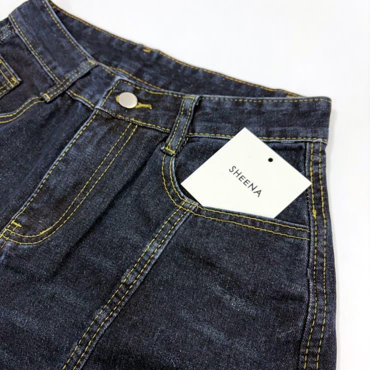 バック刺しゅうロゴルーズワイドデニムパンツ 春 夏[品番 バック刺しゅうロゴルーズワイドデニムパンツ 春 夏[品番