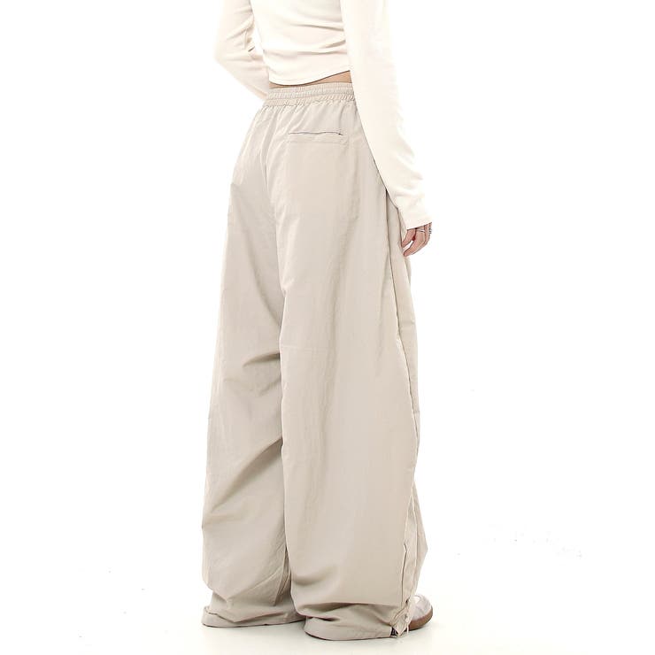 刺しゅうロゴ裾ドロストルーズワイドパンツ | SHEENA  | 詳細画像8 