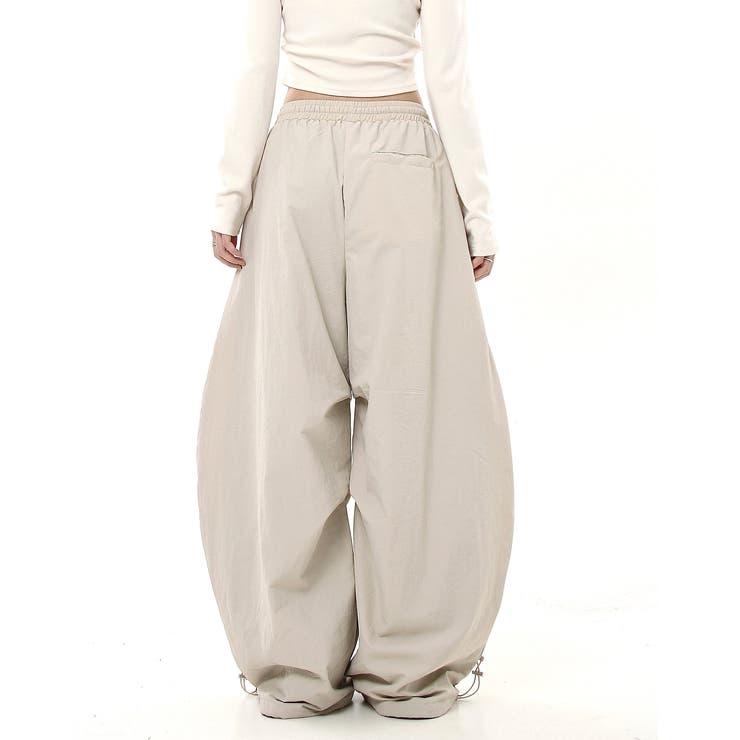 刺しゅうロゴ裾ドロストルーズワイドパンツ | SHEENA  | 詳細画像9 