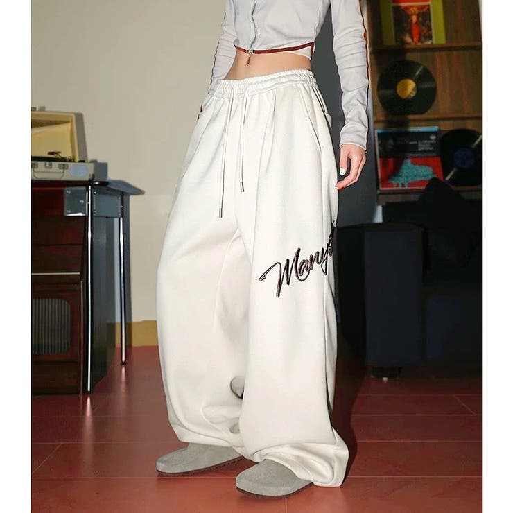 刺しゅうロゴスウェットワイドパンツ | SHEENA  | 詳細画像18 