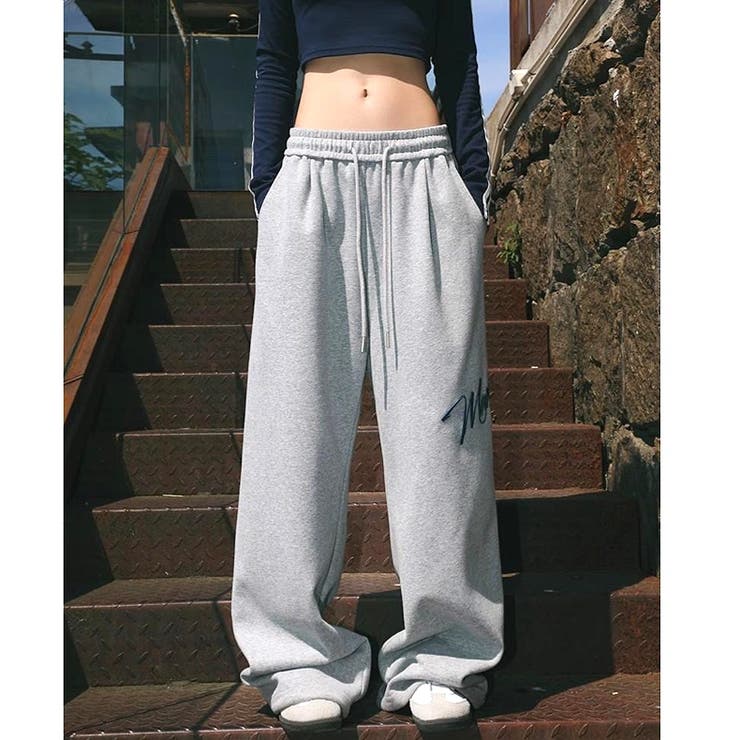 刺しゅうロゴスウェットワイドパンツ | SHEENA  | 詳細画像2 