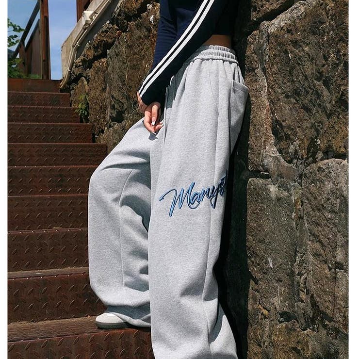 刺しゅうロゴスウェットワイドパンツ | SHEENA  | 詳細画像4 