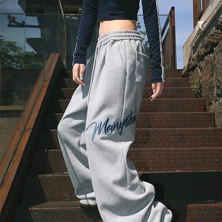 刺しゅうロゴスウェットワイドパンツ | SHEENA  | 詳細画像5 