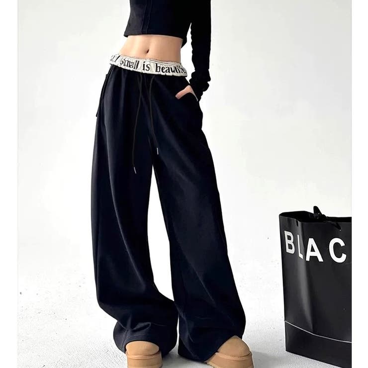 ターンバックウエストロゴプリントスウェットパンツ[品番：SHNW0012329