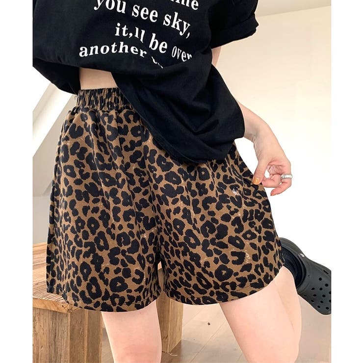 レオパード柄イージーショートパンツ[品番：SHNW0012445