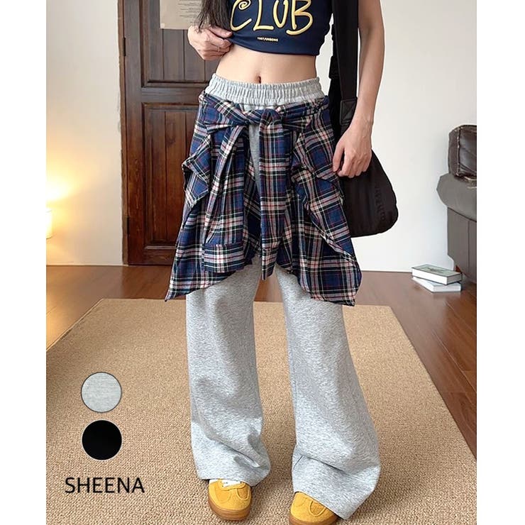 Stjarna シャーナ　神戸　リネン　チェック　ワイドパンツ Stjarna . ilma