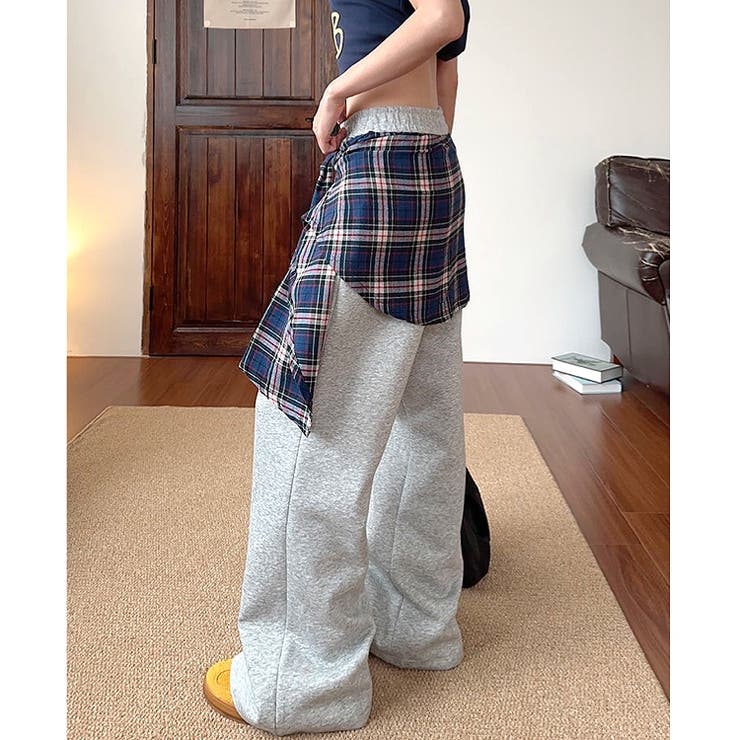 Stjarna シャーナ　神戸　リネン　チェック　ワイドパンツ Stjarna . ilma