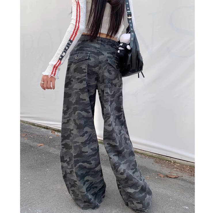 カモフラ柄バギーワイドパンツ | SHEENA  | 詳細画像15 