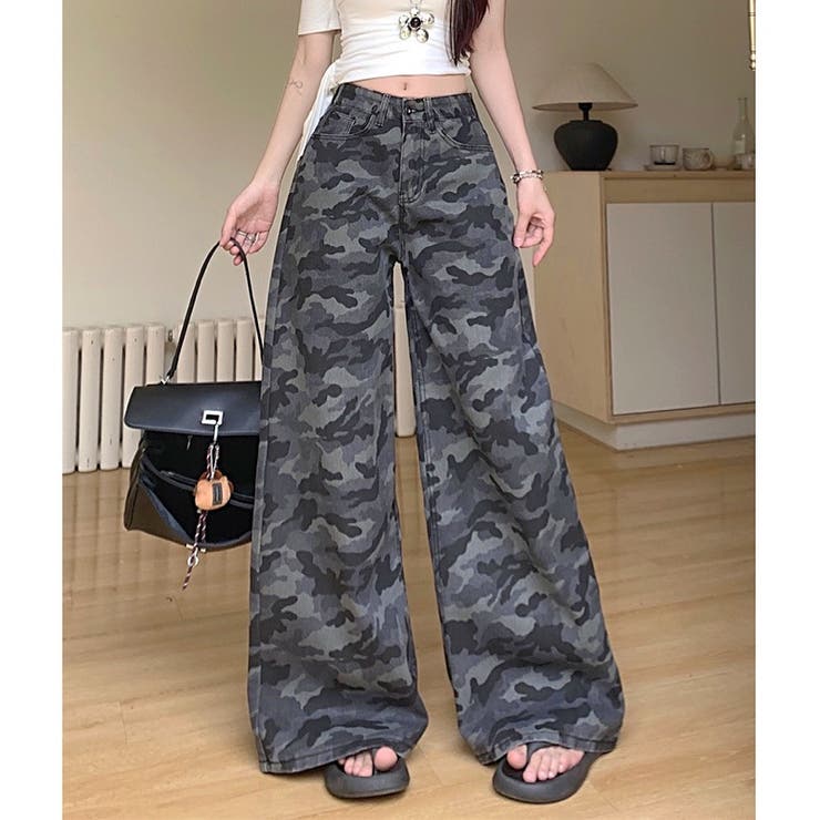 カモフラ柄バギーワイドパンツ | SHEENA  | 詳細画像2 