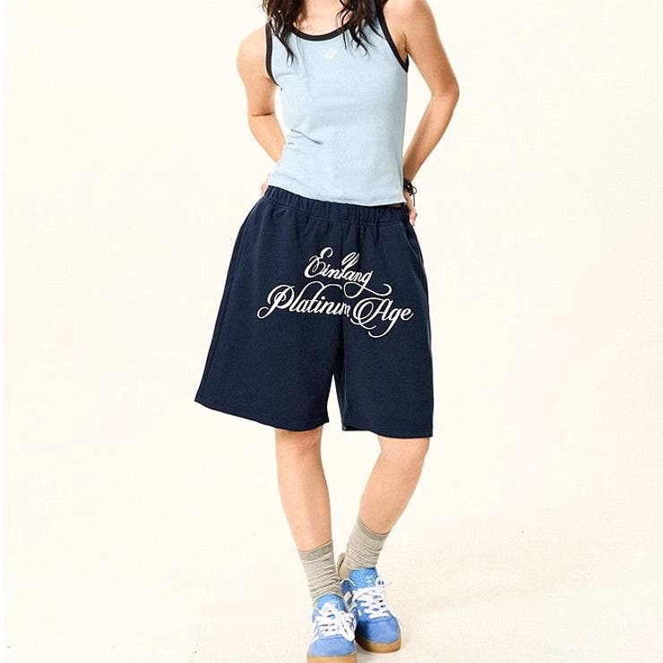 レタリングロゴプリントスウェットハーフパンツ | SHEENA  | 詳細画像11