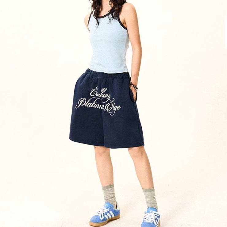 レタリングロゴプリントスウェットハーフパンツ | SHEENA  | 詳細画像12