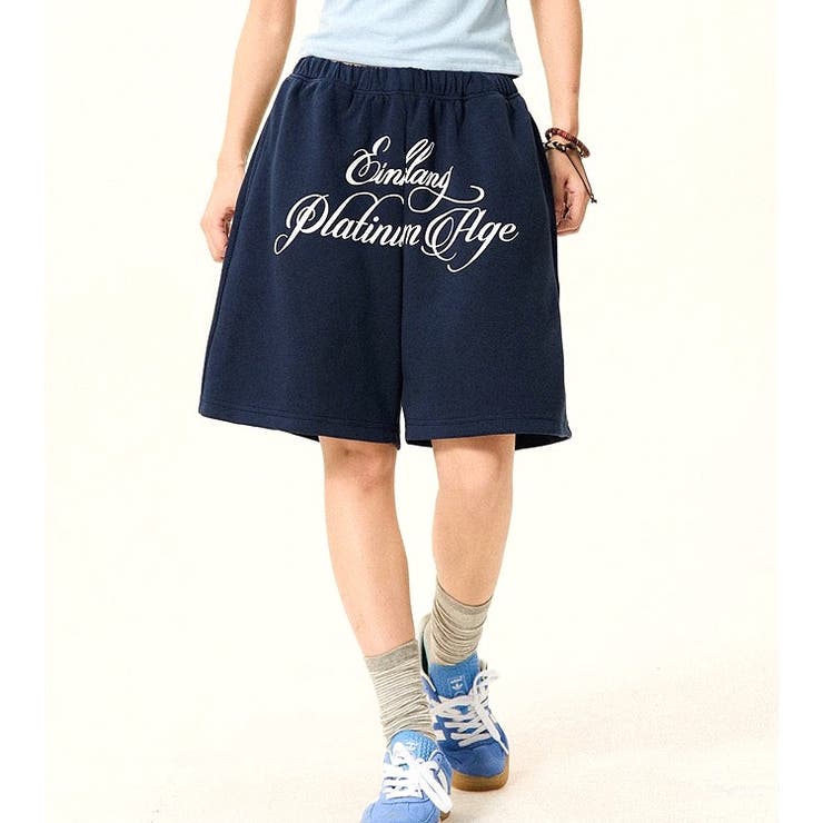 レタリングロゴプリントスウェットハーフパンツ | SHEENA  | 詳細画像8