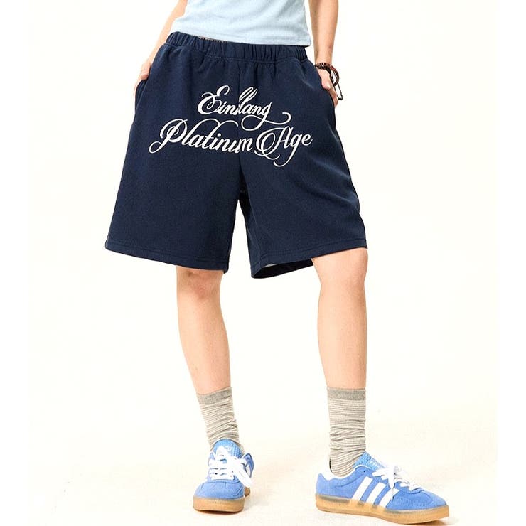 レタリングロゴプリントスウェットハーフパンツ | SHEENA  | 詳細画像9