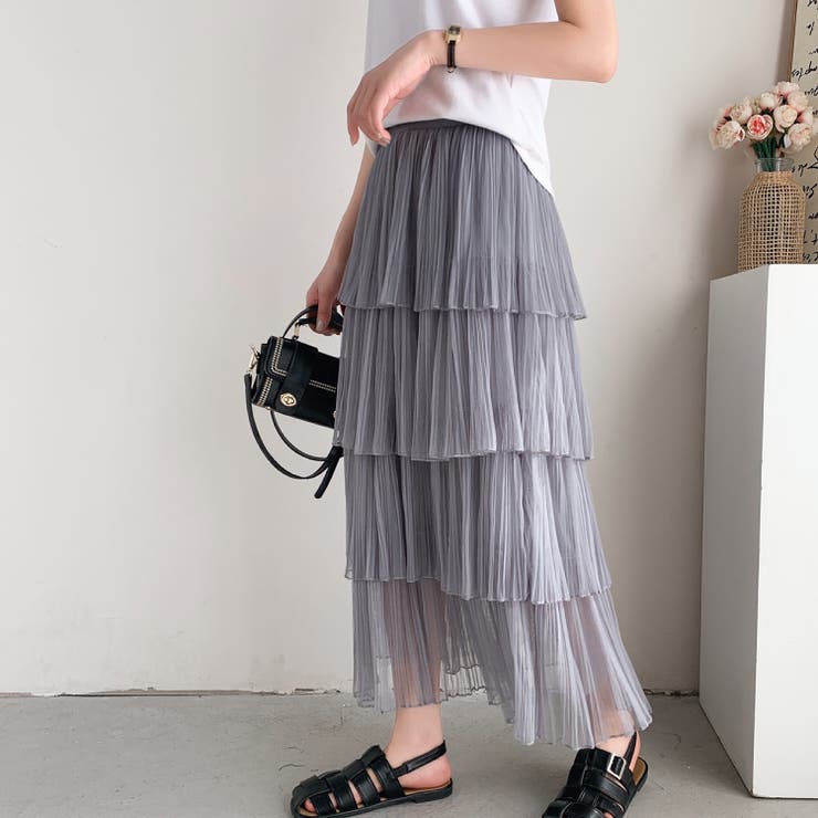 ティアードチュールスカート 春 夏[品番：SHNW0010659]｜SHEENA