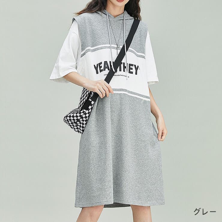 レイヤード風プリントパーカーワンピース 春 夏 品番 Shnw Sheena シーナ のレディースファッション通販 Shoplist ショップリスト