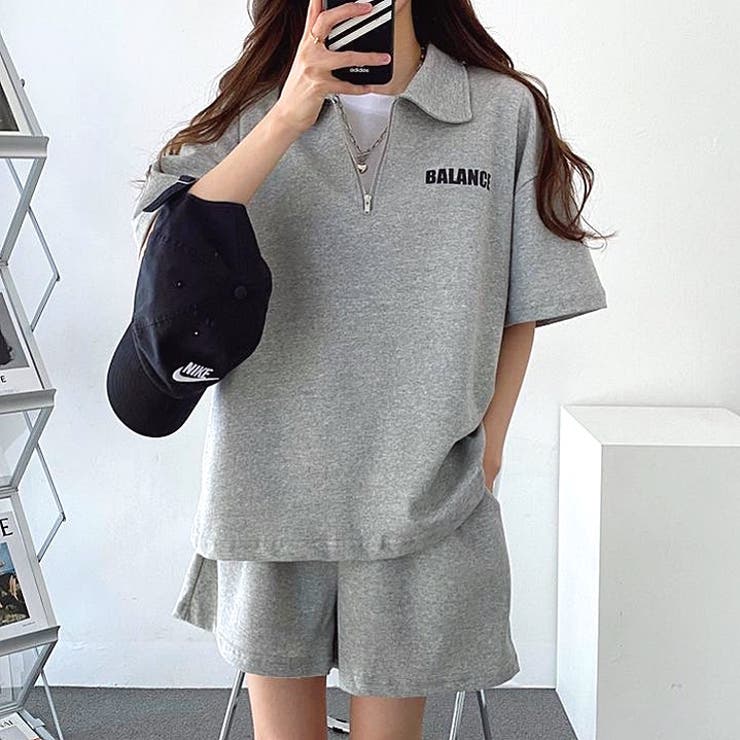 全4色 2点セット ハーフジップ ワッフル トップス パンツ 韓国 全4色 2点セット ハーフジップ ワッフル トップス パンツ 韓国