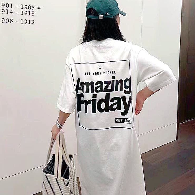 ホワイト | バックロゴプリントＴシャツワンピース 春 夏 | SHEENA 
