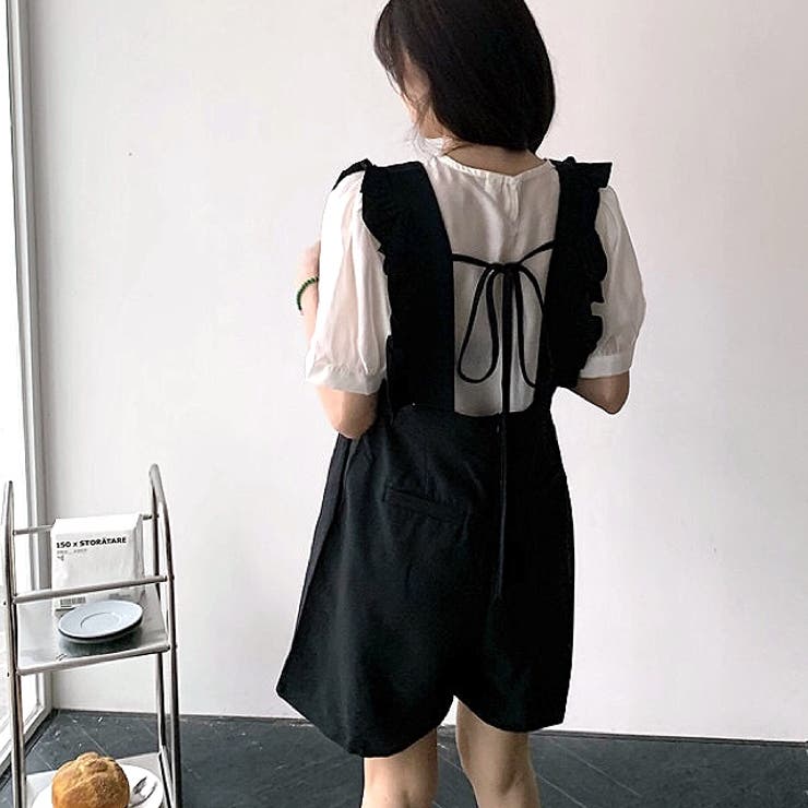 フリルショルダーショートサロペット 春 夏 | SHEENA  | 詳細画像3 